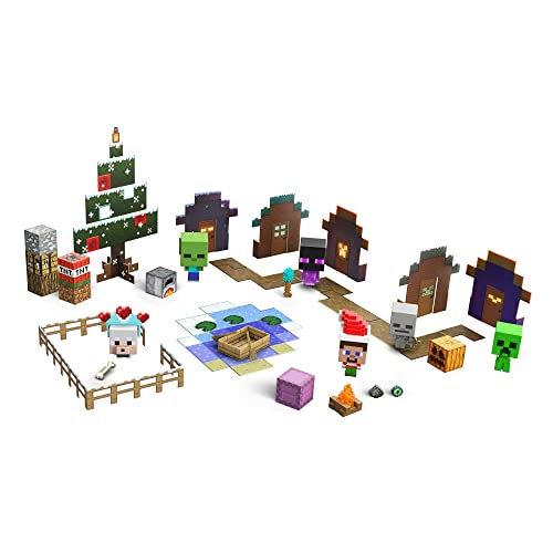 Minecraft , Mattel Minecraft HHT64 - Mob Head Minis Adventskalender mit pixeligen Videospiel-Figuren mit riesigen Köpfen, Geschenk zum Sammeln für Kinder und Fans ab 6 Jahren Cover
