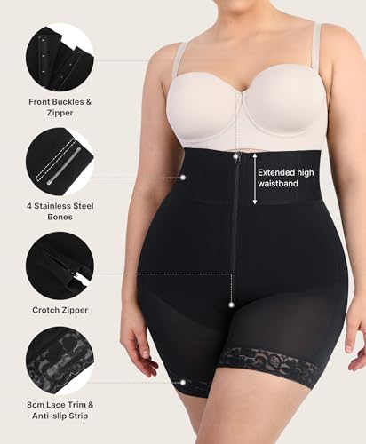 Image of SHAPELLX Shapewear for Women Tummy Control Thigh Slimming Body Shaper Shorts High Waisted Butt Lifting Shapewear Panties