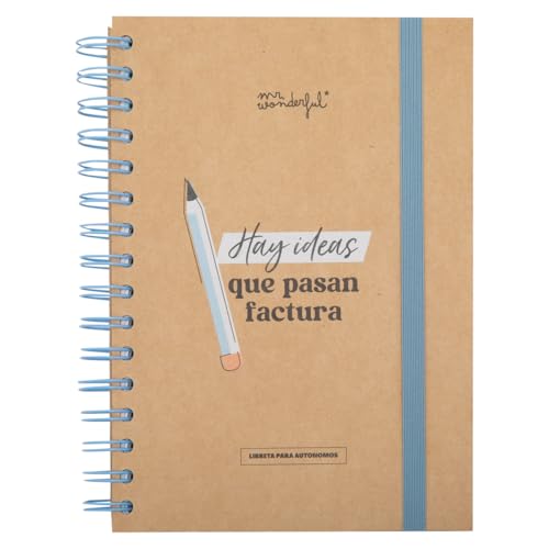 Mr. Wonderful - Libreta para guardar tickets - Hay ideas que pasan factura - Libreta personalizada - Libreta con bolsillos interiores