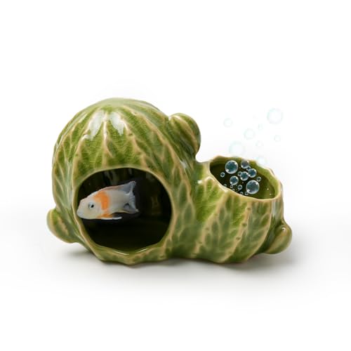 Image of Green Aquarium Decor Ceramic Western Cactus Betta Fish Tank Cave