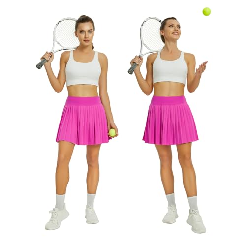 DLOODA Saias femininas plissadas de tênis com bolso shorts de cintura alta saia leve para golfe saia