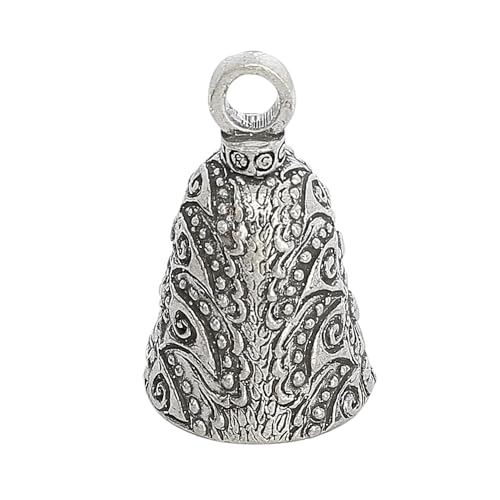 Image of Guardian Bell Peacock Good Luck Bell w /Keyring & Black Velvet Gift Bag | Motorcycle Bell | Lead-Free Pewter | Good Luck Gift to Friends & Family | Bike Bell | Made in USA