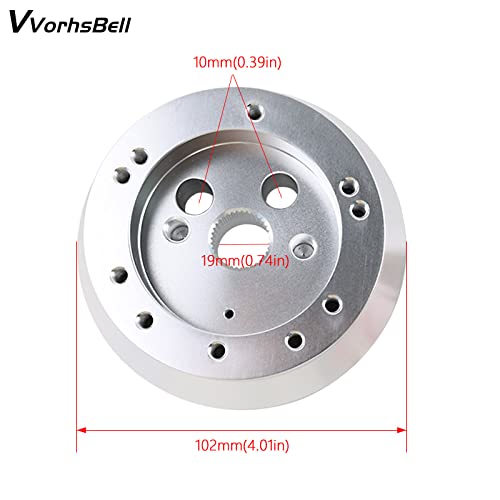 VVORHSBELL 5&6 Hole Billet Steering Wheel Hub Adapter,Aluminum Short Hub Adapter Replacement Compatible with Chevy GMC Truck Pickup
