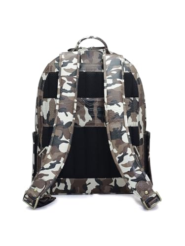 Image of Da Milano Leather Backpack for Men - Fits Upto 13 inch Laptop - Brown & Black