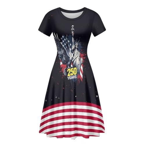 Image of AFPANQZ Womens Casual Summer Lightweight Vintage Dress Short Sleeve Midi Dress Knee-Long Luxury Formal Dress