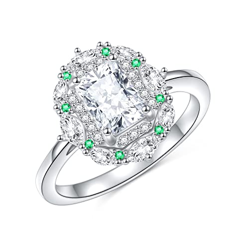 Sterling Silver Created Crystal Weddding Rings For Women Promise Engagement Marry Ring Gift For Her #TOP3