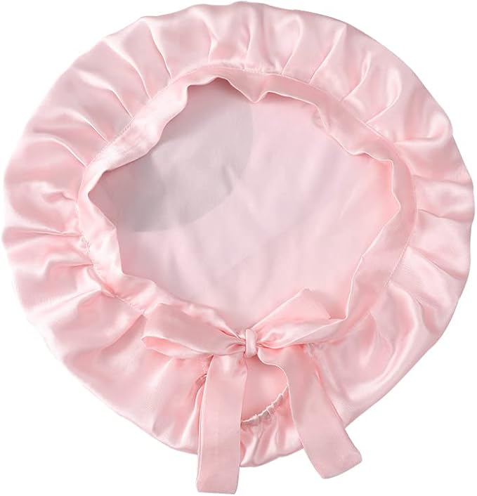Amazon ナイトキャップ 紐付き シルク100 ロングヘア レディース 快眠グッズ 睡眠 就寝用 帽子 女性 保湿 ヘアケア 実用的 シルク製 プレゼント かわいい ピンク キャップ 通販