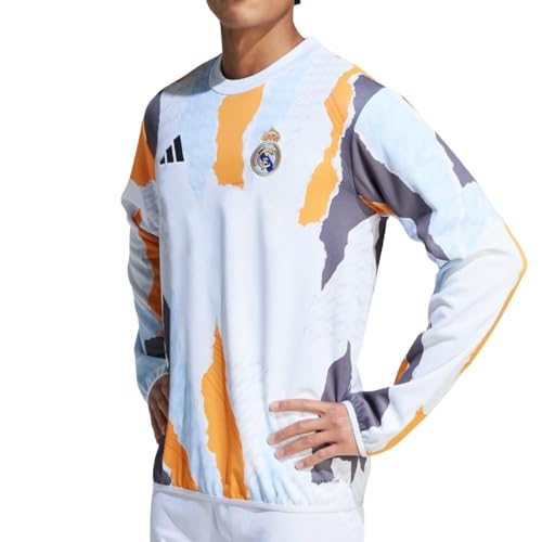adidas Real Madrid - Sudadera de entrenamiento, multicolor para hombre 24/25, blanco, L