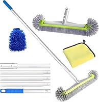 PASLFC Pool Reinigungsbürste mit Teleskopstange 160cm, Poolbürste 45cm, Poolbesen Set, Pool Cleaning Brush mit Längenverstellbarer Aluminiumstange, Pool Bürsten Set für Pool Reinigung