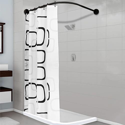 Tringle à rideau de douche circulaire en acier robuste finitions haute qualité pour angle - 8