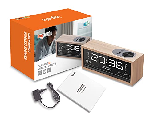 Inscabin C1 DAB/DAB+ FM Digital Radio Alarm Clock with Large Screen/Bluetooth/Portable Wireless Speaker with Bluetooth,Stereo Sound,Beautiful design for Bedroom Kitchen Office (white) - Image 7
