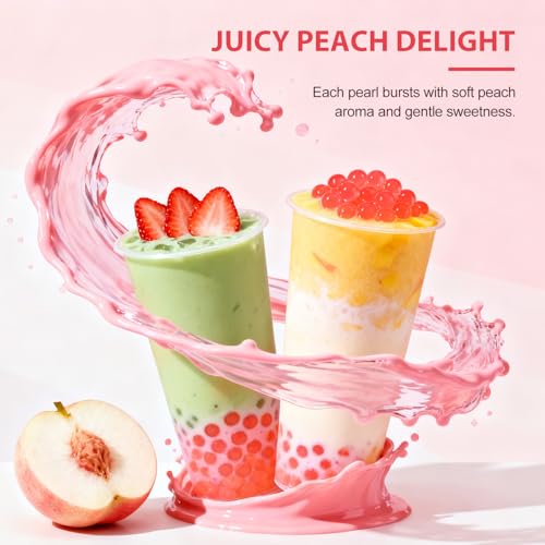 Image of Soeos Peach Popping Boba Pearls, 2.6 LB (1.2kg)