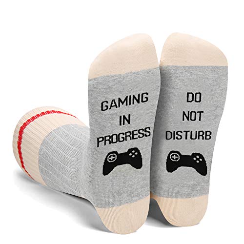Zmart Do Not Disturb Gaming In Progress Socks -Funny Video Game Gifts For Women Game Lover Player Gamer