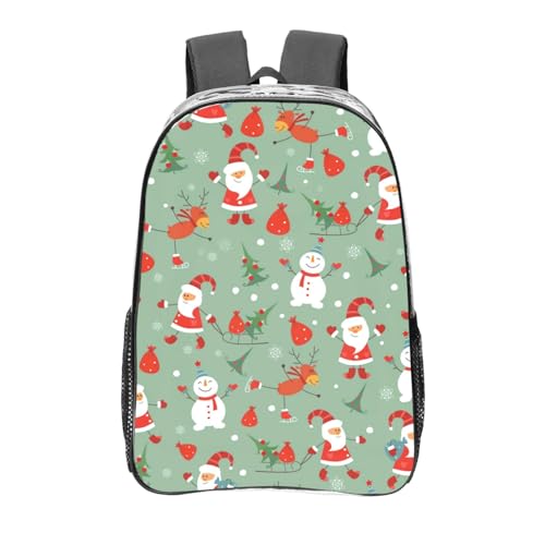 Vintage Christmas Clear Backpack - Lightweight Transparent Backpack For Security, Sports & Travel