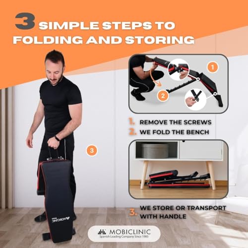 Mobiclinic®, Weight Bench Adjustable Foldable, FlexFit, Gym Bench, up to 440 lbs, for full Body Workout, Multifunction, Full body workout, Bench Press for Home Gym - Image 5