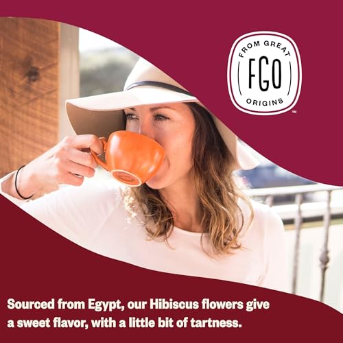 Image of FGO Organic Hibiscus Flowers, Cut and Sifted, 16oz Bulk Resealable Bag, Packaging May Vary (Pack of 1)