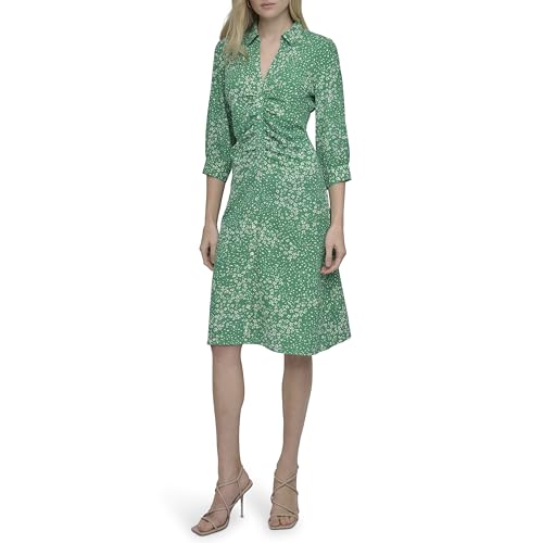 Image of DKNY Women's Long Sleeve Collared Midi Shirtdress