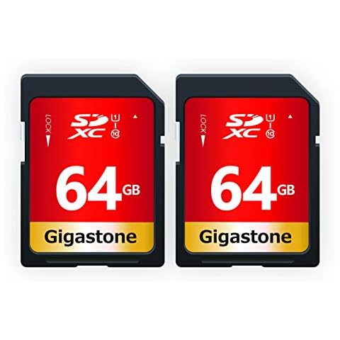 Gigastone SD Card 64GB 2-Pack, High-Speed 64GB SD Card Full HD Video Memory Card, Compatible with Canon Nikon Sony Pentax Kodak Olympus Panasonic Digital Camera, UHS-I SDXC U1 Class 10 Cover