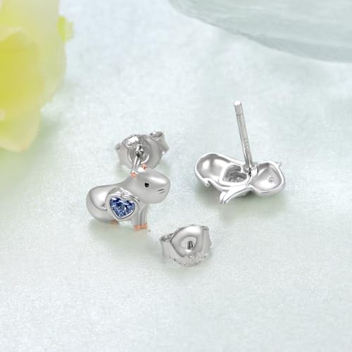 Capybara Gifts Capybara Earrings 925 Sterling Silver Lovely Capybara Stuff Birthday Gifts Jewelry Birthstone Earrings for Women3