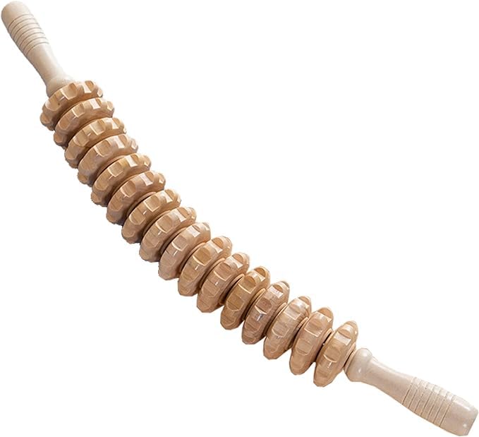 Kruvad Wooden Massage Roller Trigger Point Anti Cellulite Muscle stomach Relieve for Waist and Hand Wood crafted Gua Sha Massage Stick back pain or as a contouring stick 16 roller wooden Massager (B0CV79HXVT) Amazon Price History, Amazon Price Tracker