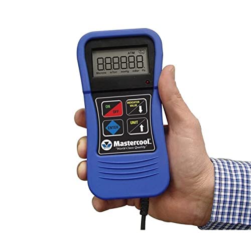 Same Day Dispatch Electronic Digital Vacuum/Micron Gauge (Range: 20,000 to 1 Micron) for Evacuation, Refrigeration Systems, Vacuum Pumps Model: Mastercool 98061