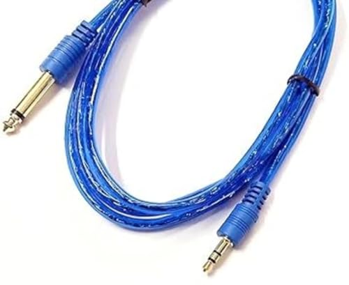 Image of 6.35mm Guitar Cable 1 /4 Inch TS Mono Instrument Cable Male to Male for Electric Guitar, Bass, Amp, Mixer & Audio Equipment - 1.5 Meter /150 CM Long- Multicolor