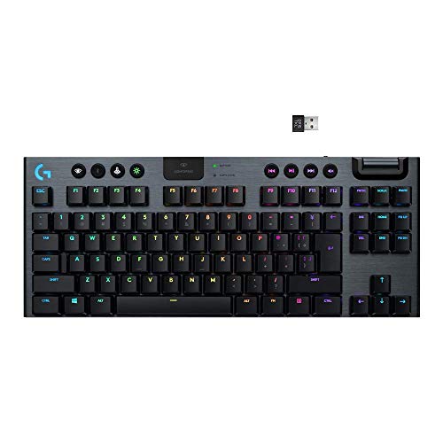 Logitech G915 TKL Tenkeyless Lightspeed Wireless RGB Mechanical Gaming Keyboard, Low Profile Switch Options, LIGHTSYNC RGB, Advanced Wireless and Bluetooth Support - Tactile (Renewed)