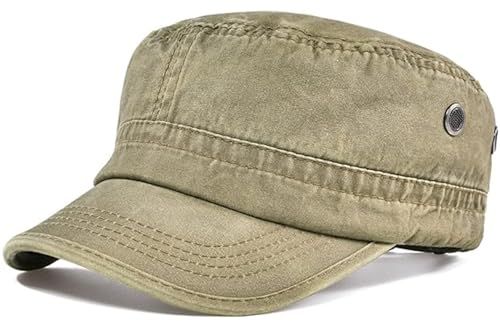 BABAHU Casquettes militaires en coton lavé Casquettes de l'armée de cadet Design unique, kaki, Taille unique
