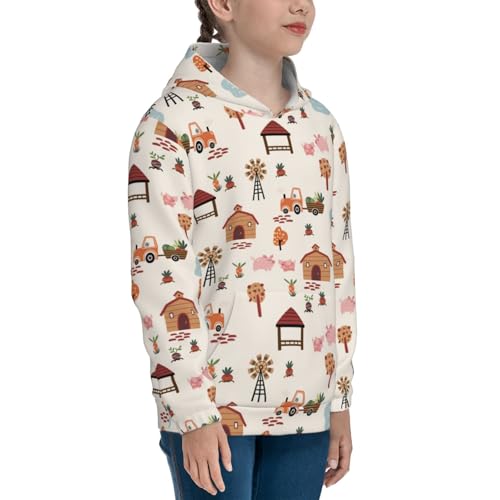 Cartoon Village Map Kids Pullover Hoodies Boys Sweatshirts Girls Athletic Clothes with Pocket3