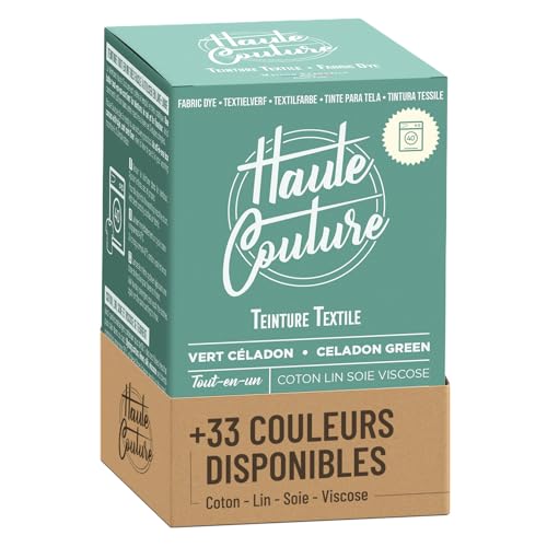 Haute Couture - Teinture Textile Vert Celadon - 350g Tout-en-un - Prêt à l'emploi pour Vêtements et Tissus