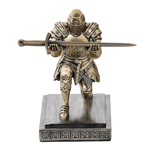 Accessoires de bureau médiévaux avec le pot à crayons Templar Vanguard bronze