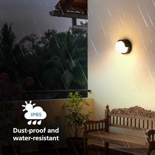Image of Philips ARIS RD Single 7W LED Wall Light | IP65 Waterproof Outdoor Wall Fixture | Modern Architectural Wall Lamp for Home & Exterior | Warm White Light | Pack of 1