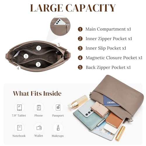 Image of S-ZONE Crossbody Bags for Women Genuine Leather Purses Small Shoulder Bag Designer with Adjustable Strap