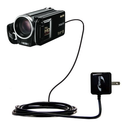 High Output Home Wall AC Charger Designed for The Sanyo Camcorder VPC-FH1 with Power Sleep Technology - Intelligently Designed with Gomadic TipExchange