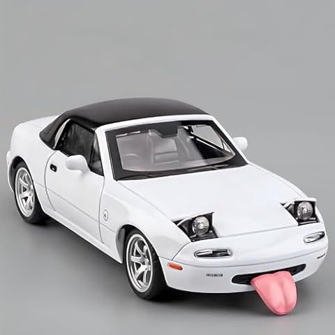 Mzexoma Mazda Miata MX5 Toy Car 1/32 Diecast Model Cars, Car Toys for Kids Age 4-7 Miata Gift for Boys Girls,Pull Back rc Sports car with Lighting & Sound (White) Cover