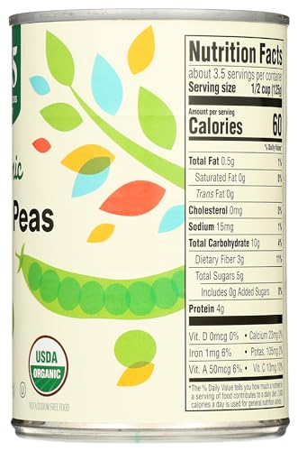 365 by Whole Foods Market, Organic Sweet Peas No Salt Added, 15 oz