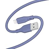 オウルテック ライトニングケーブル 2m【MFi認証】急速充電 データ転送 480Mbps 断線に強い シリコンケーブル 絡まない 高耐久 ケーブルバンド付き USB-A to Lightning ケーブル iPhone/iPad対応 アッシュブルー OEC-CBSAL20-AB