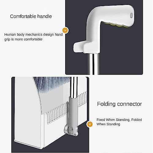 Zusammenklappbares Kehrschaufel- und Kehrschaufel-Set, Besen- und Kehrschaufel-Set for zu Hause, aufrecht stehender Besen- und Kehrschaufel-Kombination for Büro, Zuhause, Küche, Lobby, Innenbereich, B – Bild 8
