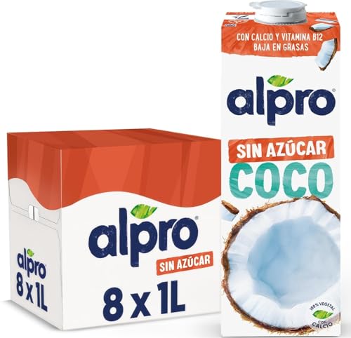 Alpro Bebida Vegetal de Coco sin Azúcar 8x1L