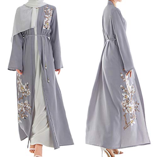 Women's Robe Muslim Dresses,Dubai Style Open Front Kaftan Abaya Cardigan Jilbab Maxi Dress
