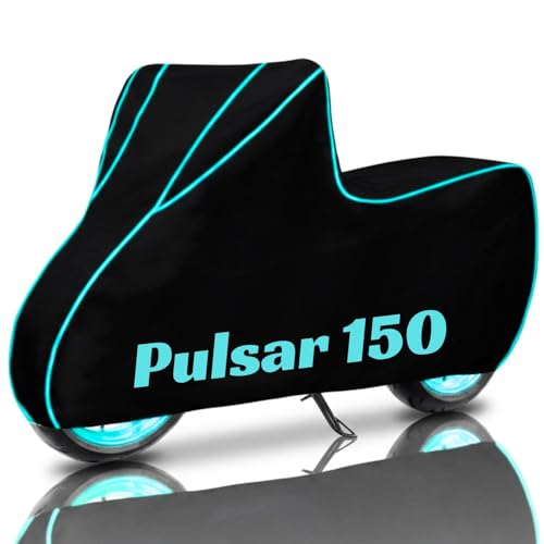 Image of SafeCovers Bike /Scooty Body Cover for Pulsar 150 Cover for Rain & Dust | Water Resistant, Dustproof, UV Protection, Scratchproof | Heavy Duty Outdoor Motorcycle Cover with Elastic & Windproof Design