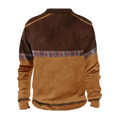 Mens Fleece Sweatshirts Quarter Zip Aztec Cowboy Western Jacket Sweatshirt Casual Stand Collar Polo Sweater Pullover2