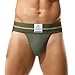 BRODDLE Men's Jockstrap Stretchy Nylon Mesh Pouch Performance Workout Athletic Supporters for Men Green Large