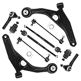 10pc Front Lower Control Arms Suspension Kit Fit for Dodge for Journey 2009-2015 w/Ball Joint Stabilizer Sway Bar End Link Tie Rod K641333 K641334 K750382 ES800408 EV800611 K500120