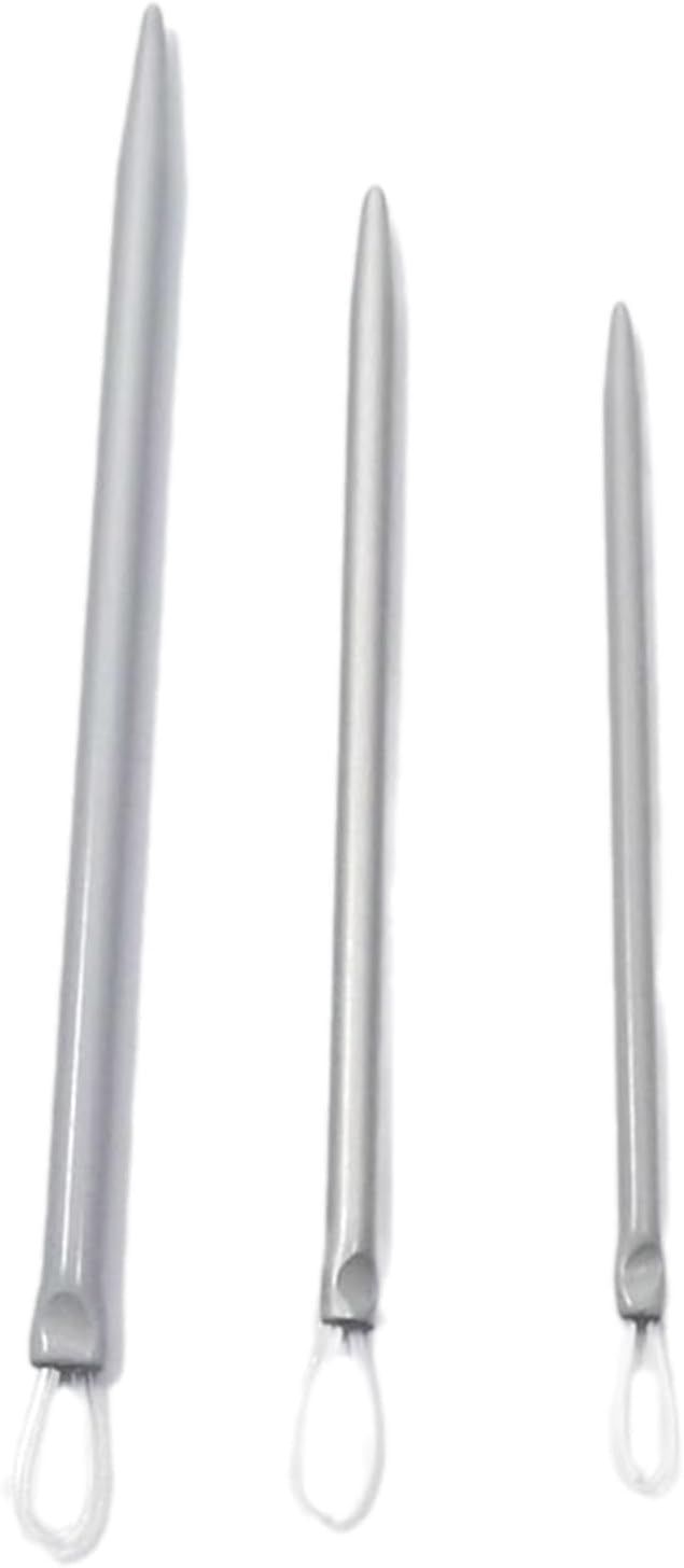 3Pcs Silver Nylon Wire Rope Threader Needle Big Eye Knitting Needle Weave Yarn Needle for Sewing and Fabric Art Craft Accessory Yarn Needle Large Eye,Yarn Needles,Fit to Different Settings,Needlepoint