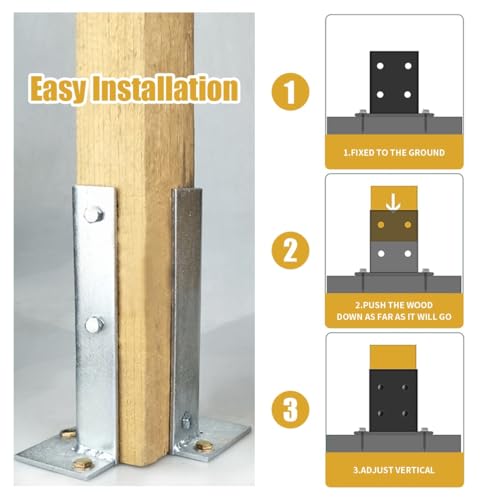 Soporte de base de poste para porche de madera y zonas de jardín de exterior 4