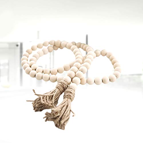 Vosarea-Wood-Bead-Garland-with-Tassels-Farmhouse-Beads-Rustic-Country-Beads-Wall-Hanging-Decoration