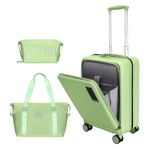 20 inch Carry On Luggage Front Open Pocket Extension Bag, ABS+PC ...