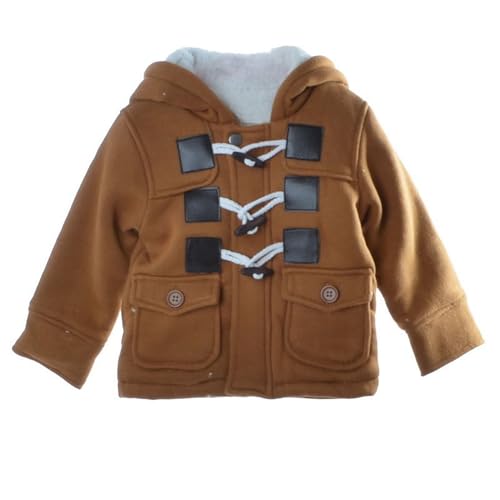 Gaorui Abrigo de forro polar cálido con capucha para bebés y niños pequeños, marrón, 2-3 Years