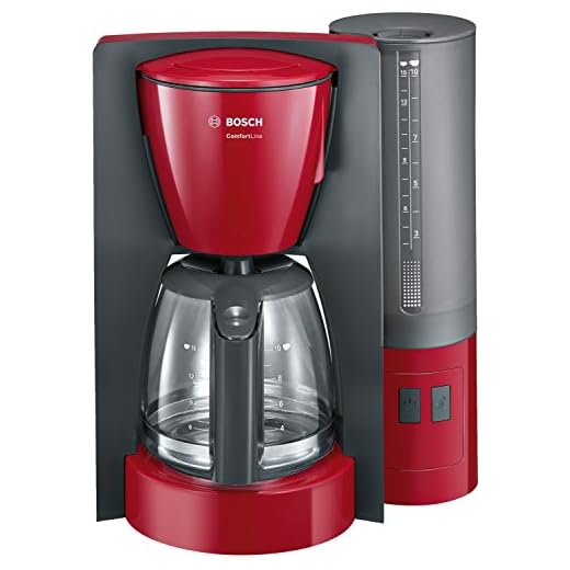 Bosch Comfort Line TKA6A044 - Cafetera de filtro / goteo, 1200 W, color rojo antracita